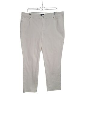 ​Chaps Plus Size White Stretch Denim Ankle Jeans 18W
